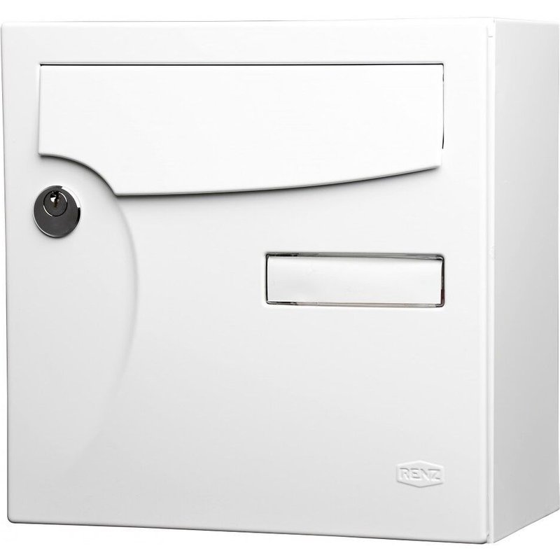 Boîte aux lettres normalisée 1 porte extérieur RENZ acier blanc brillant