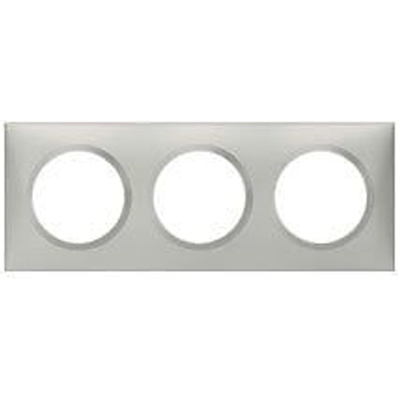 Plaque carrée dooxie 3 postes finition effet aluminium