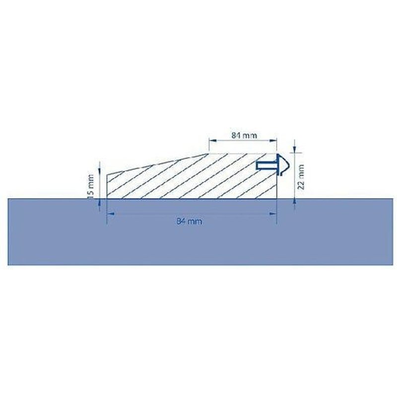 Seuil de porte à la Suisse en bois à peindre avec joint - 22 x 84 x 950 mm ELLEN