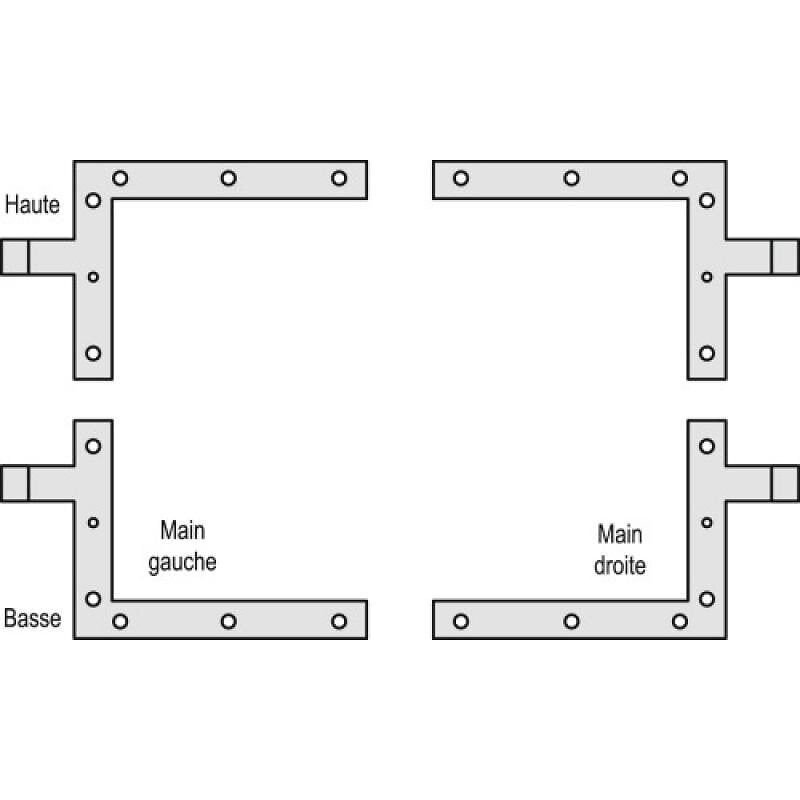 Paumelle haute à boule à visser - Main Gauche - Axe 14 - 400 x 550mm TORBEL