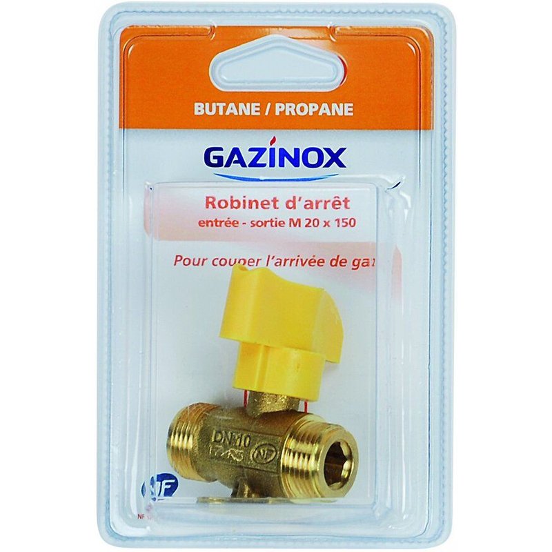 Robinet d'arrĂȘt pour gaz butane / propane 1/4 de tour, GAZINOX
