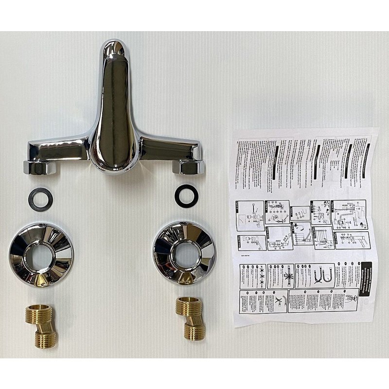 Mitigeur de bain douche ACS Laiton chrome tete céramique entre axe standard