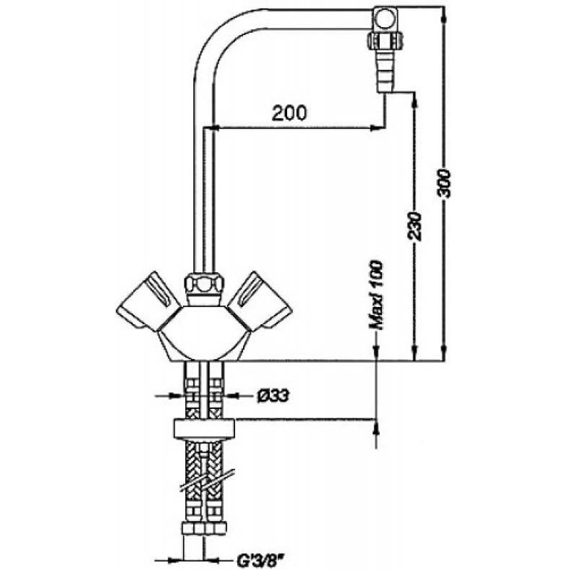 Mélangeur pour laboratoire - sur table - deux robinets bec orientable SANIFIRST
