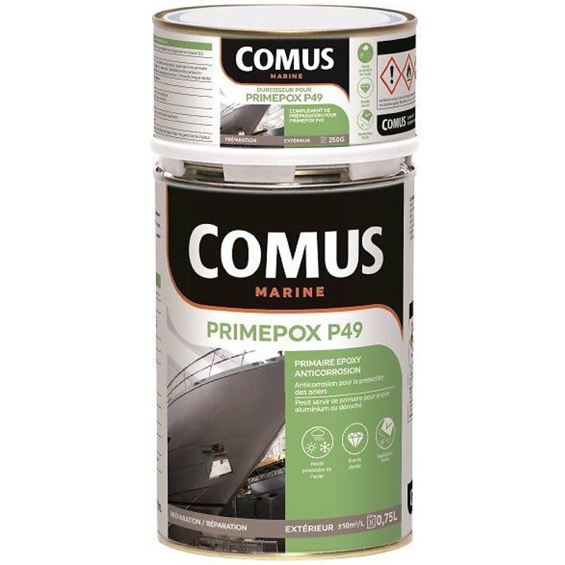 Primaire époxy anticorrosion - gris perle - 1 litre - Primepox p49 COMUS