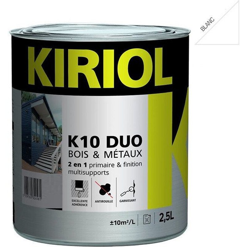 Peinture antirouille K10 Duo COMUS Brillant Blanc 2.5L - A005355