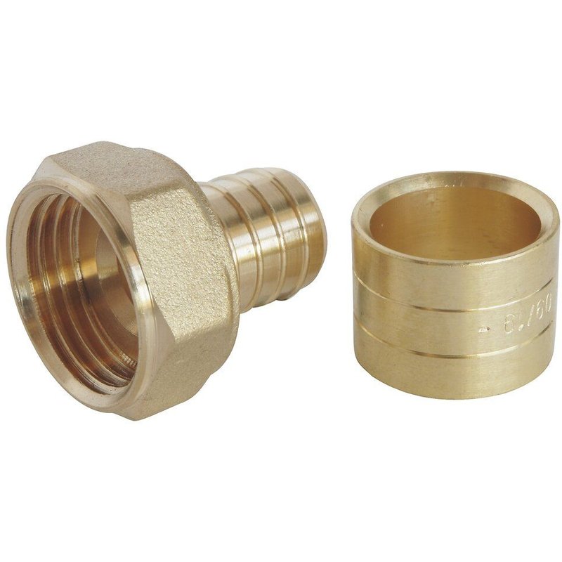 Raccord PER a glissement Droit Femelle -Ø 16 Taraudage 1/2