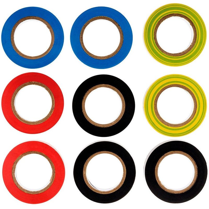 Lot 9 rubans adhésifs 15mm x 10m - Zenitech