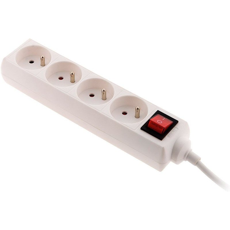 Bloc 4 Prises 16A 2P+T avec interrupteur Blanc - Zenitech