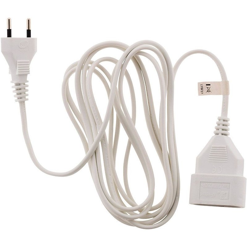 Prolongateur/ rallonge électrique Zenitech HO3VVH2-F blanc 5 mètres