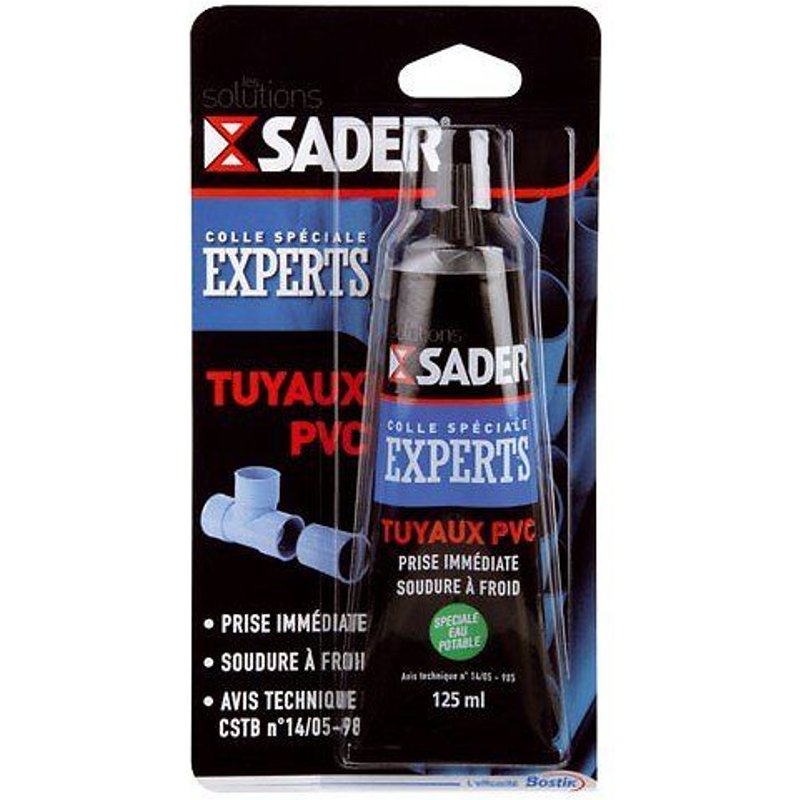 Colle tuyau PVC Sader - 55 ml