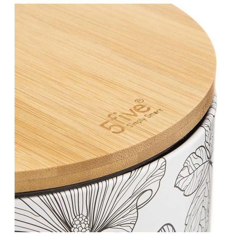 Poubelle En Métal Et Bambou Soft Close 3 L D?co Blackflora