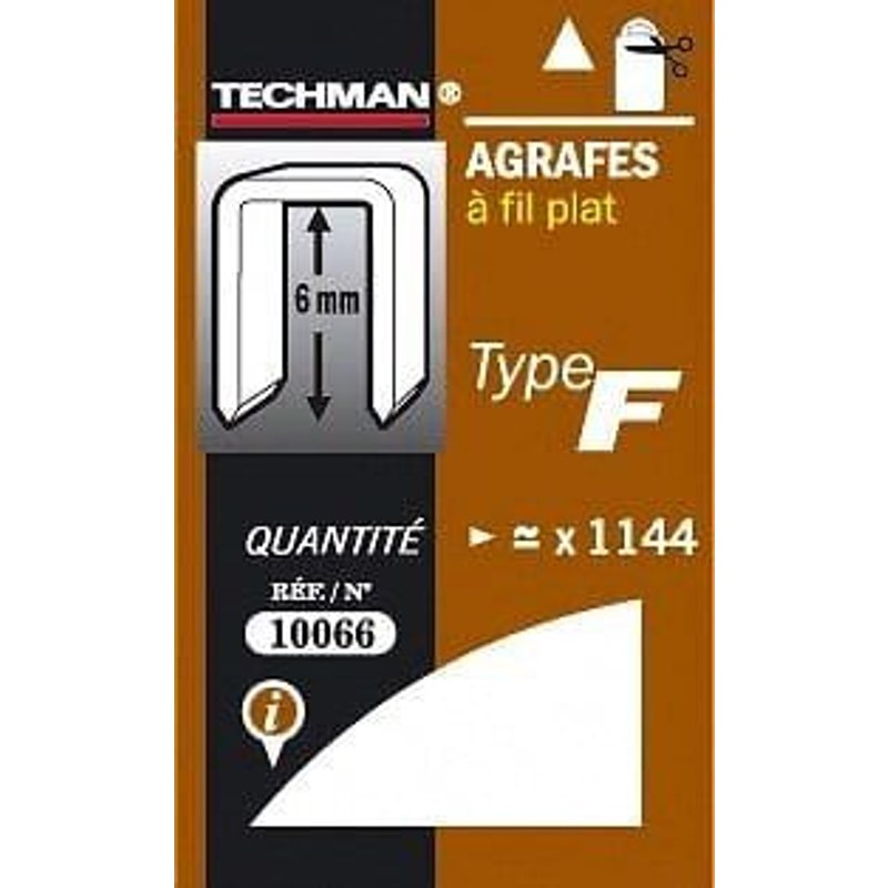 AGRAFES FIL PLAT TYPE F 8MM