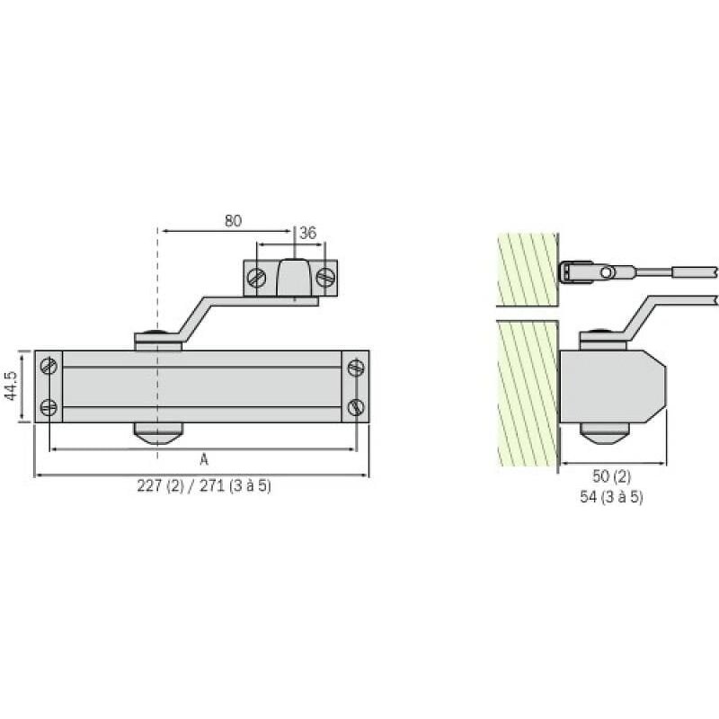 Ferme-porte - bras compas - force 4 - GR 010-4 GROOM