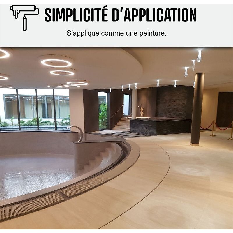 Resine transparente etancheite piscine carrelee Transparent 10 m², support non poreux