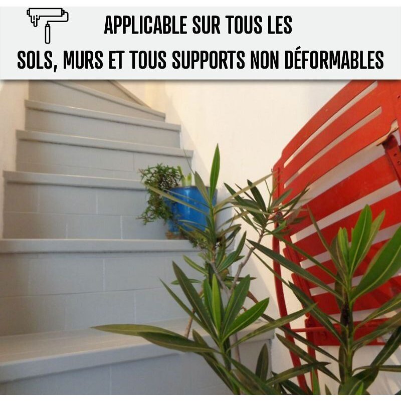 Peinture sol extérieur intérieur pour béton haute résistance non jaunissante SOLTHANE Gris 2 ral 7046 kit de 25 kg