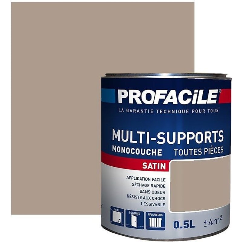 Peinture intérieure multi-supports, PROFACILE 0.5 litre Marron Glacé