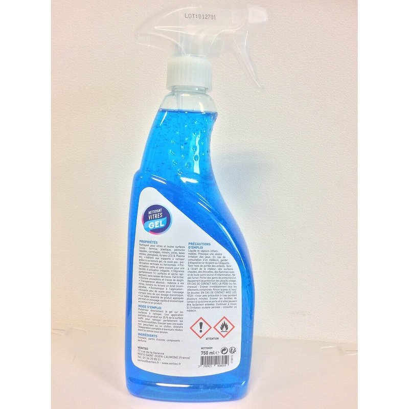 Venteo - Nettoyant Vitres en Gel - Outil indispensable pour nettoyer les vitres, les miroirs, les écrans plats et le mobilier intérieur