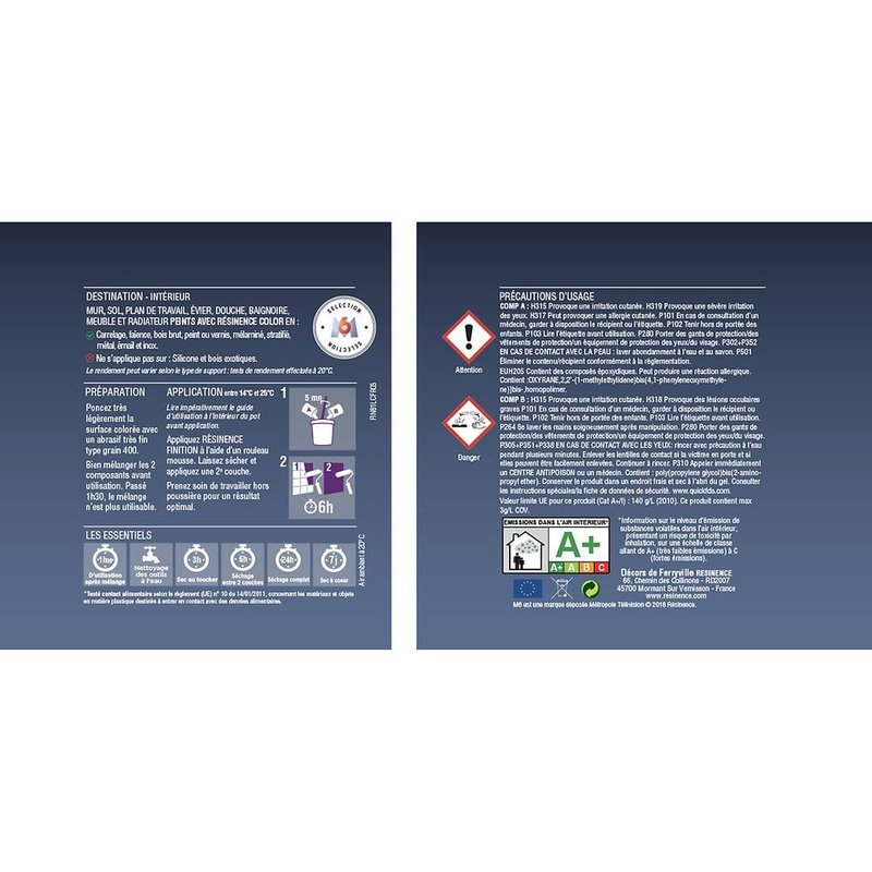 Résine de Finition RÉSINENCE Transparente Brillante 250ml