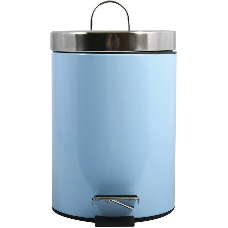 Poubelle ? P?dale Inox 3l Bleu Pastel