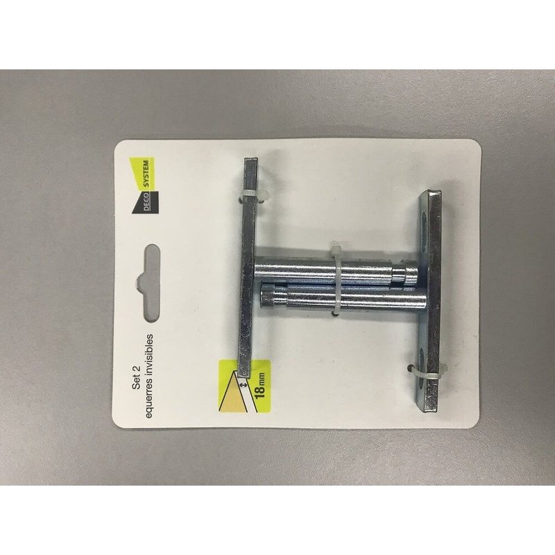 Kit de fixations invisibles métal brut gris x P.1.2 cm