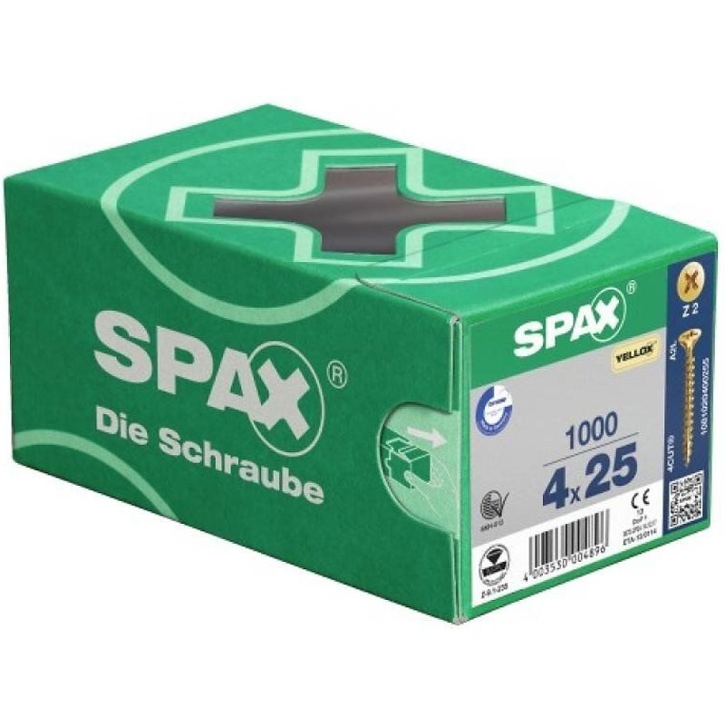 Vis universelle SPAX SeKo cruciforme Z 3,5x 50/32 galvanis? Jaune (Par 500)