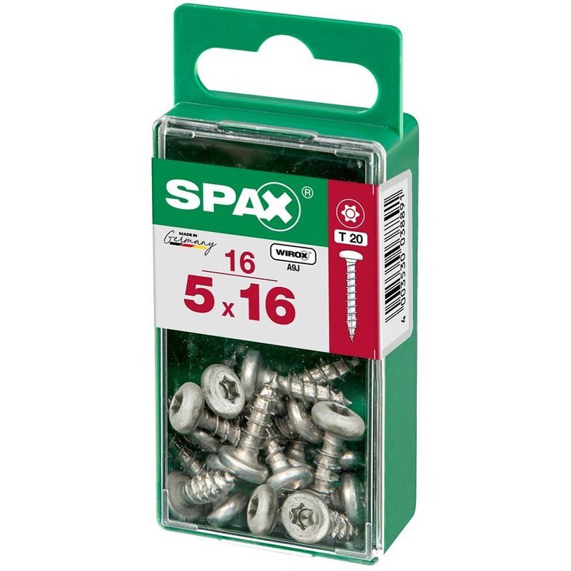 Boite 16 Vis universelle SPAX tĂȘte ronde pz 5x16 WIROX 16 pc