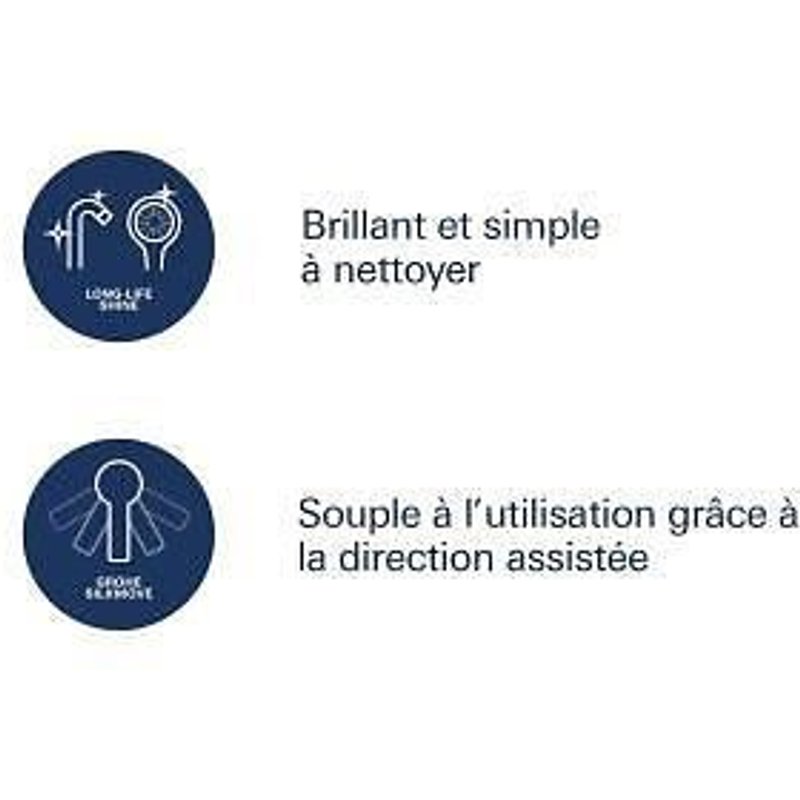 Robinet de douche design Grohe Mitigeur mural en laiton chrome Feel