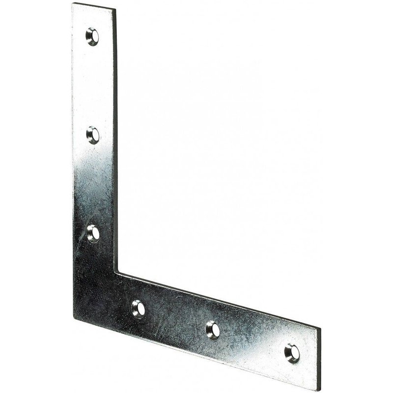 1 équerre d'assemblage plate acier zingué HETTICH, l.120 mm