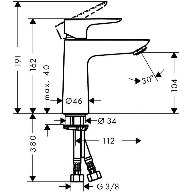Hansgrohe Talis E Mitigeur de lavabo monocommande 110 CoolStart, 71714000