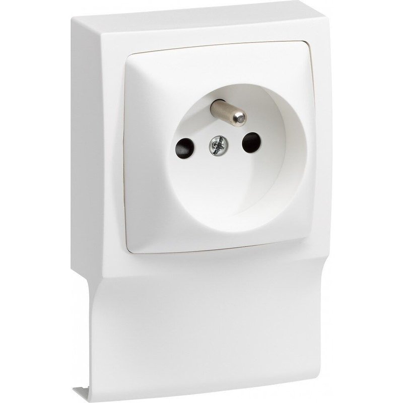 Adaptateur blanc pour moulure, H. 10.2 x P.4.3 cm