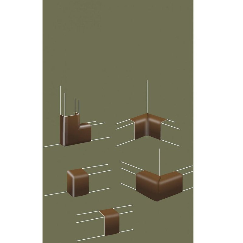 Lot de 2 angles extérieurs variables blanc pour moulure, H. 2.6 x P.1.5 cm