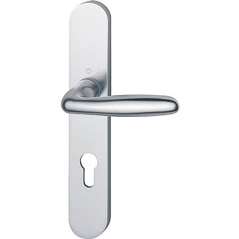 Poignées sur plaques clé I - alu aspect inox - Verona HOPPE