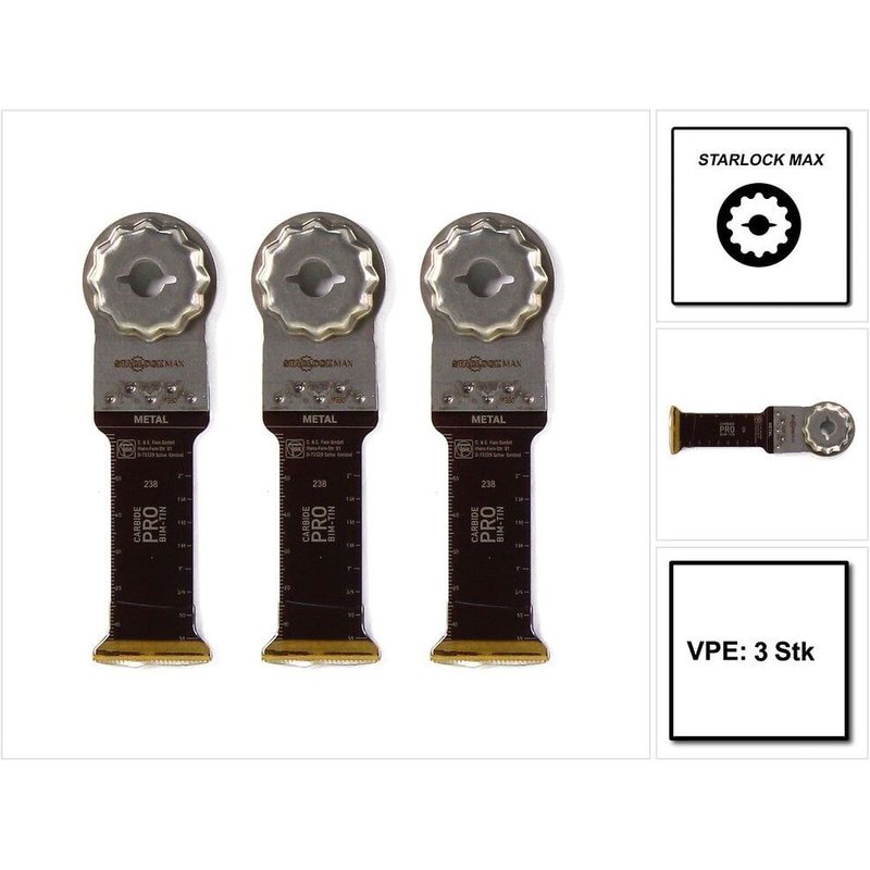 Fein E-Cut Carbide Pro 32 mm, 75 mm, SLM, 3 pièces - 63502238220