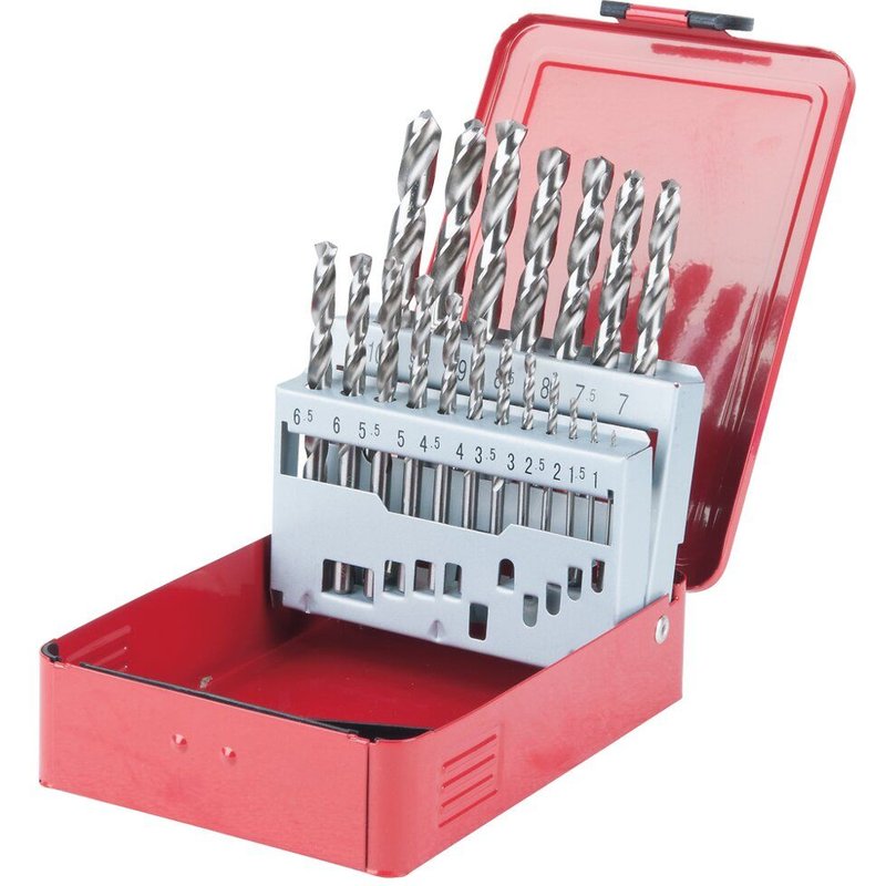 Coffret de forets HSS-G meulés, 19pcs