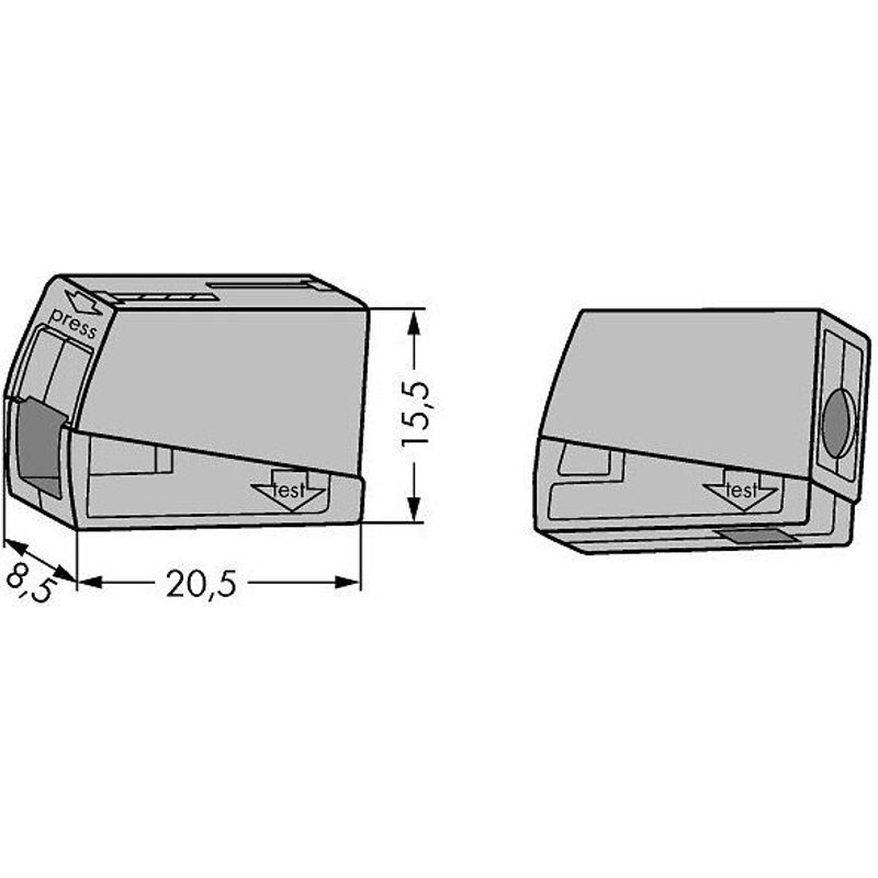 Borne de connexion - automatique - 224 - pour luminaires 2,5 mm2 - 1R1S WAGO
