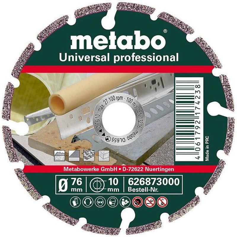 Metabo Meule de tronçonnage diamantée, 76x10,0mm, UP, Universal ""professional"" - 626873000