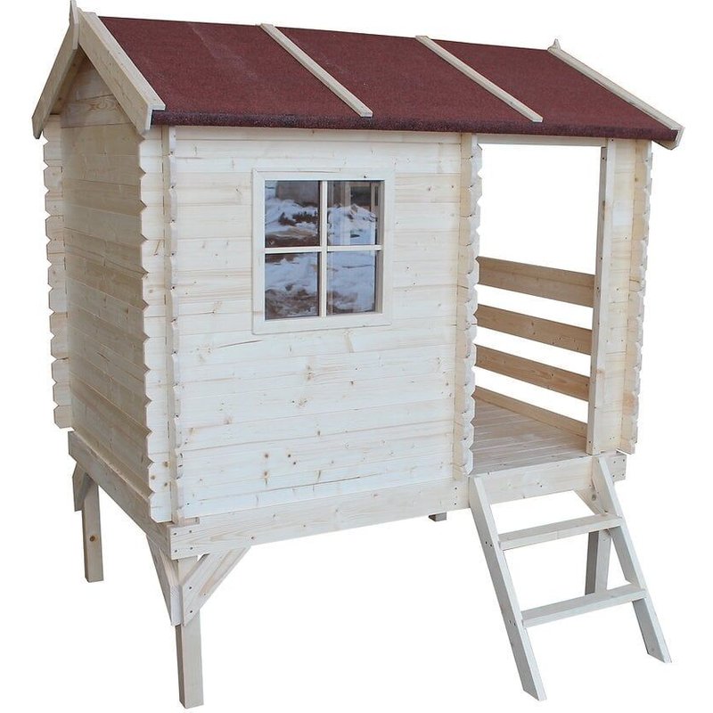 Maison D'enfants En Bois Surélevée - Maison De Jeux Pour L'extérieur 265x130xh175cm/1.1m2 - Maison Jardin Enfant Exterieur Bois - Maison D'été Extérieure Timbela M501b