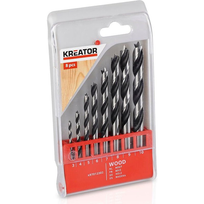 Coffret de 8 mèches à bois