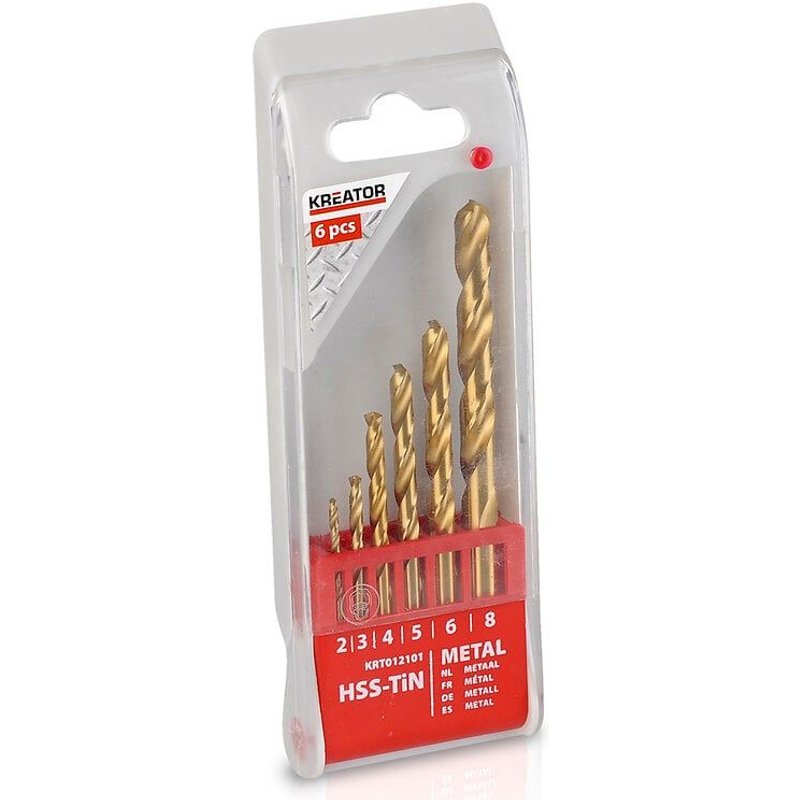 Coffret de 6 forets à métaux HSS Titane