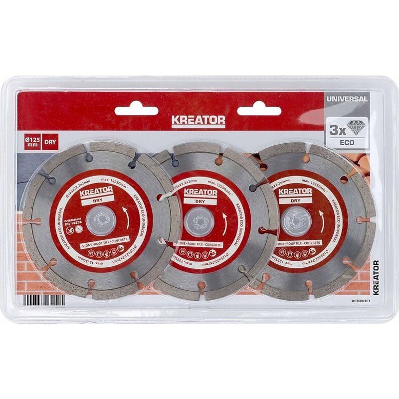 Disque diamant maçonnerie - promo - Alésage 22,2 mm 3 disques 125 mm 2,0 mm