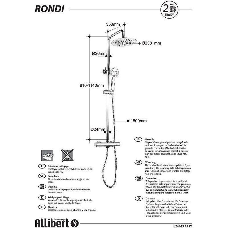 Colonne de douche design rond Rondi - Chrom? brillant