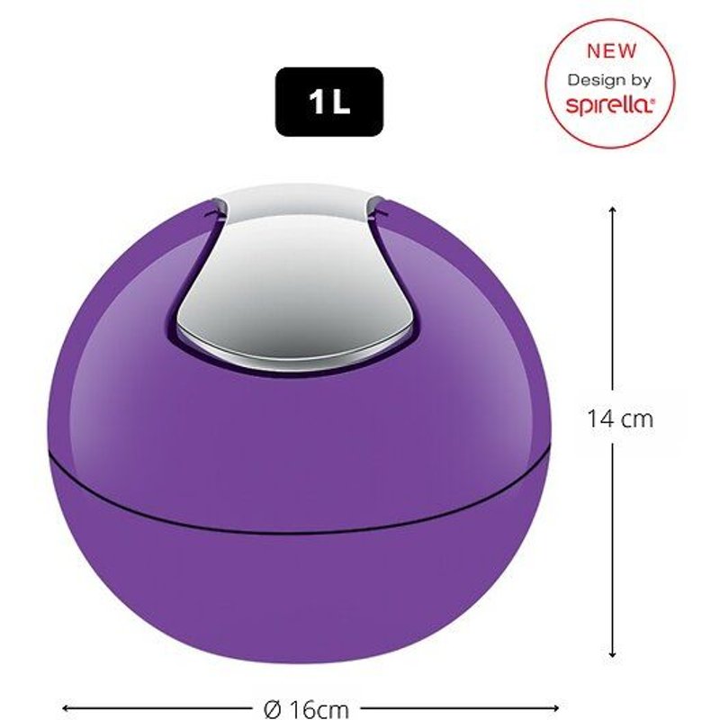 Poubelle ? Bascule Pp Bowl 1l Violet