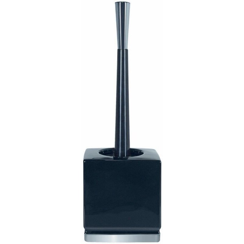 Roma Porte Balai Wc - 18,5x10,8x22,5cm - Noir / Argent