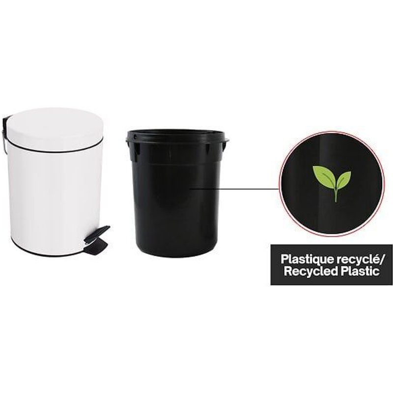Poubelle ? P?dale Acier Sydney 3l Blanc