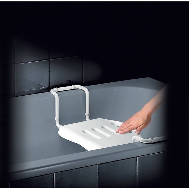 Grand Siège Télescopique De Baignoire Inoxydable Blanc - Spirella