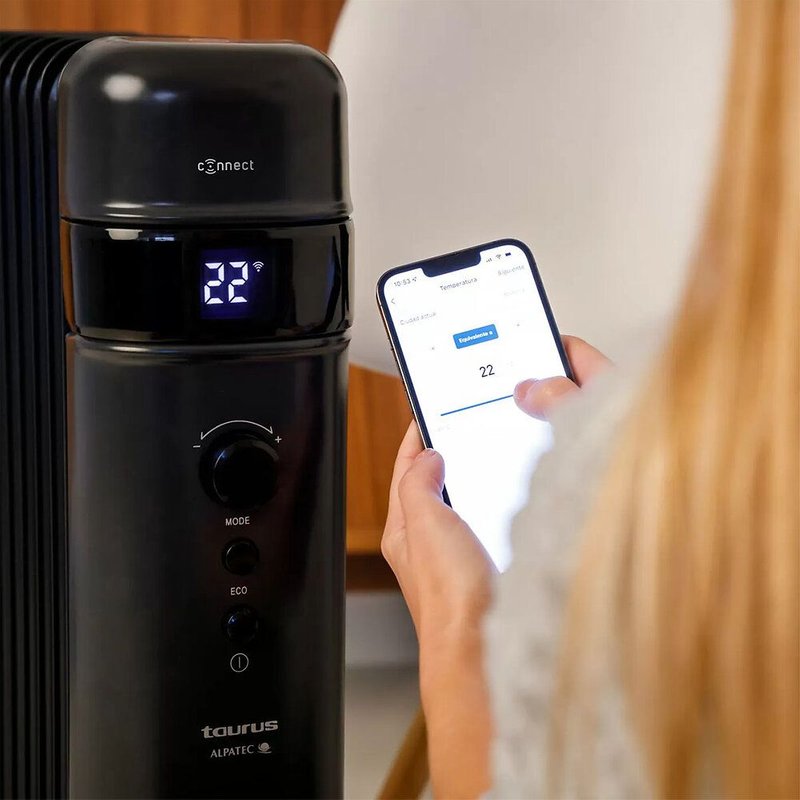taurus alpatec - radiateur à bain d'huile connecté 1500w noir - agadir connect 1500