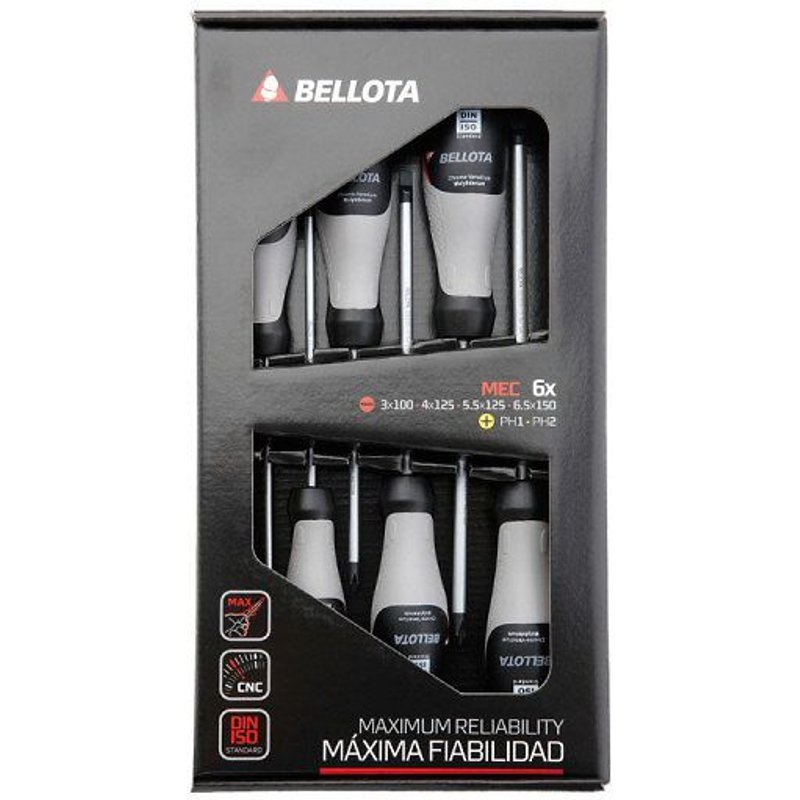 Bellota 66292-MEC Jeu de 6 tournevis de mécanicien