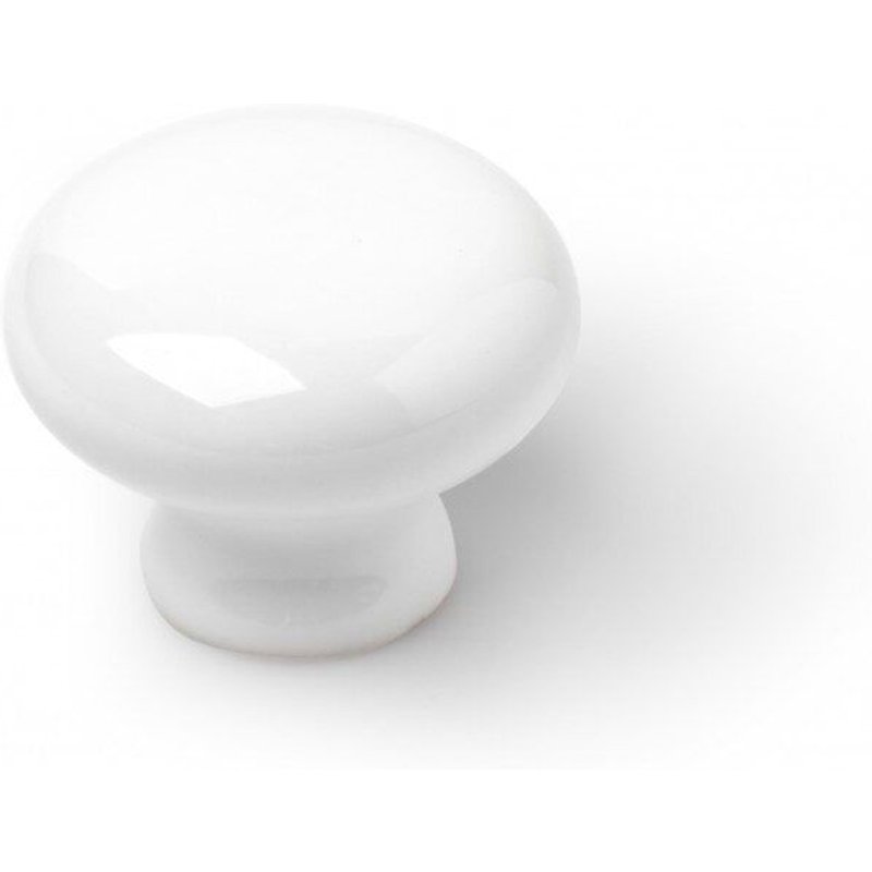 Lot de 4 boutons de meuble Rond porcelaine brillant H.27 x l.35 x P.35 mm