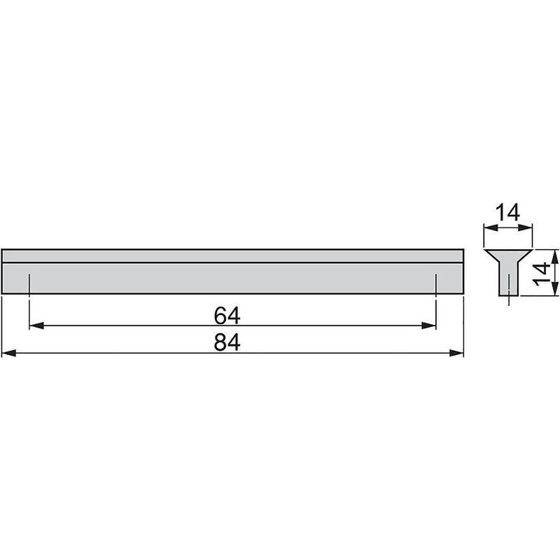 Lot de 25 poignées Dublin en aluminium finition anodisé mat avec entraxe 160 mm