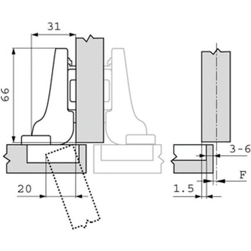 CHARN BLUM 107 CLIP TOP DEMI COUDE INSERTA